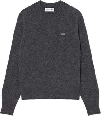 Lacoste 3D Gebreide wollen trui - Dames - Truien - Grijs - Maat: S Wol