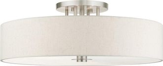 Livex Lighting 6 Light Brushed Nickel Semi Flush