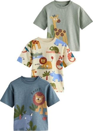 Next Kids Assorted 3-Pack Safari T-Shirts in Green at Nordstrom, Size 5-6Y