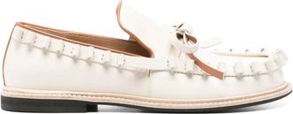 J.W.Anderson Ecru Bow-Detail Leather Loafers