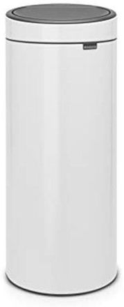 Brabantia Touch Bin, 30l Alrededor Pl&aacute;stico, Acero Inoxidable Blanco