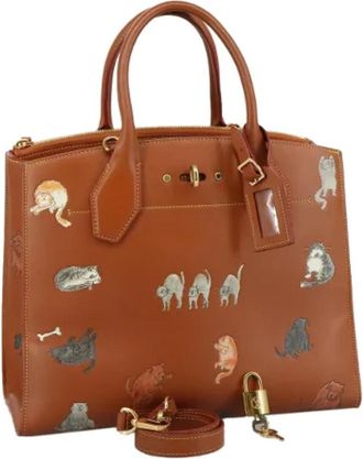 Louis Vuitton Tweedehands leren handtassen - Dames - Vintage Handtas - Bruin - ONE Size - Leer - Vintage