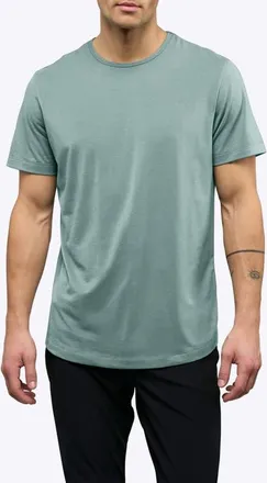 Cuts AO Curve Hem Cotton Blend T-Shirt in Stormy Sea at Nordstrom, Size X-Large