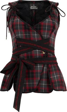Vivienne Westwood Roxy Top - Dames - Tops zonder mouwen - Rood - S - Wol - Tops