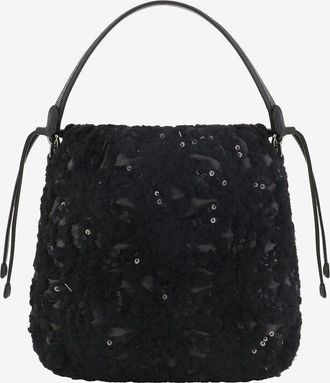 Brunello Cucinelli Paillettenbestickte Bucket-Tasche Dazzling Flower