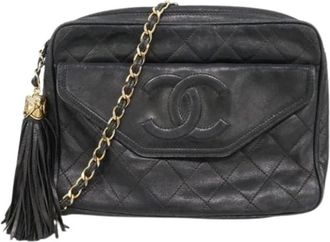Chanel Pre-owned Cross Body Bags, female, Black, Size: ONE SIZE Pre-owned Vintage Shoulder Bag