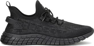 Kazar Heren sportschoenen van luchtige stof zwart - Heren - Sneakers - Zwart - 43 EU - Schoenen