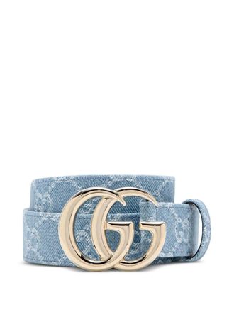 Gucci GG monogram denim belt - women - Denim - 75 - Blue
