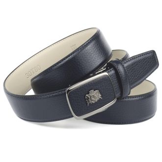 Anthoni Crown Lederg&uuml;rtel ANTHONI CROWN, Herren, Gr. 11,5, blau (dunkelblau), Leder, unifarben, G&uuml;rtel Lederg&uuml;rtel, in Hirschpr&auml;gung