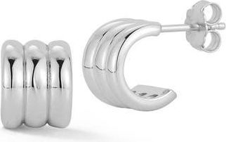 Glaze Jewelry Triple Row Huggie Hoop Earrings in Silver at Nordstrom Rack