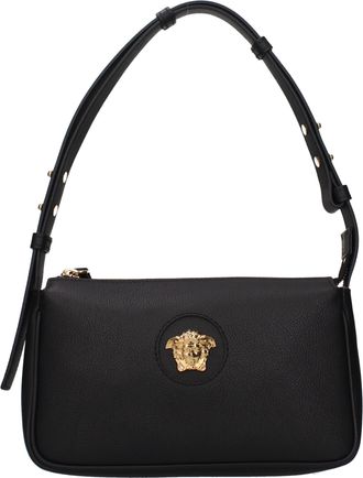 Versace Black Leather Shoulder Womens Bag