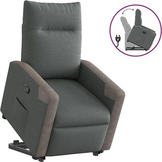 vidaXL Sill&oacute;n Reclinable Elevable De Tela Gris Oscuro Vidaxl