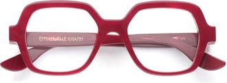 Emmanuelle Khanh Bordeaux Equinox Hexagonal Acetate Eyeglasses