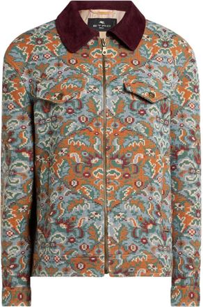 Etro Giacca a fiori con zip - Blu