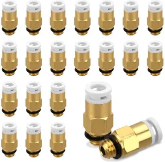 OEM Dailygoods, Conectores Neum&aacute;ticos (20 Piezas), Acoplamiento De Tubo De Conexi&oacute;n R&aacute;pida, Lat&oacute;n H59, Duradero, Color Dorado, Conectores