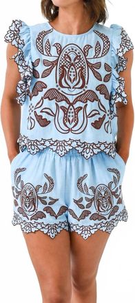 THML Clothing Carolina Coast Embroidered Set In Brown/blue