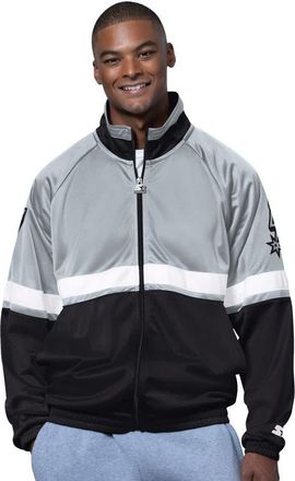 Starter Mens Starter Black/White San Antonio Spurs The Veteran Tricot Track Raglan Full-Zip Jacket at Nordstrom, Size Medium