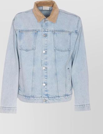 Drôle de Monsieur denim jacket with contrast collar and pockets