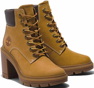 Timberland Schn&uuml;rstiefelette TIMBERLAND ALLINGTON HEIGHTSMID LACE UP BOOT, Damen, Gr. 41,5, gelb (wheat), Leder, Synthetik, Schuhe Schn&uuml;rstiefelette, Winterschuh
