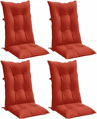 vidaXL Cojines Silla Respaldo Alto 4 Uds Tela Rojo Melange 120x50x7 Cm Vidaxl
