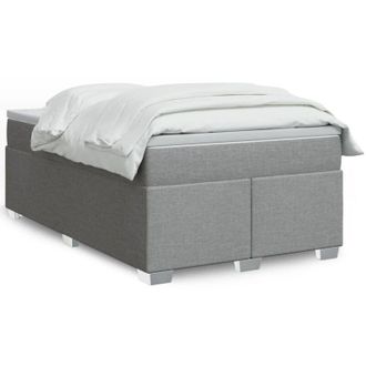 vidaXL Vidaxl - Cama Box Spring Con Colch&oacute;n Tela Gris Claro 120x190 Cm
