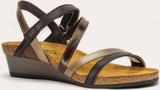Naot Womens Hero Sandal In Black-Brown Pewter Combo