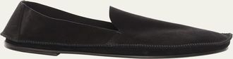 The Row Mens Tyler Suede Moc-Toe Loafers