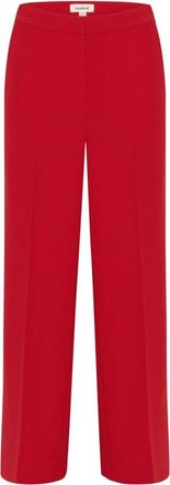 Soaked In Luxury Wijde broek in Salsa - Dames - Straight fit broeken - Rood - XL - Katoen - Broeken