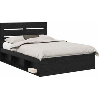 vidaXL Estructura De Cama Negro 140 X 200 Cm Madera De Pino Macizo Vidaxl