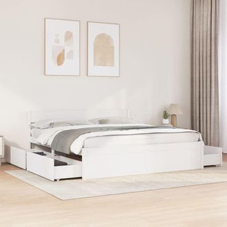 Berkfield Home Bed Frame without Mattress White 200x200 cm Solid Wood Pine