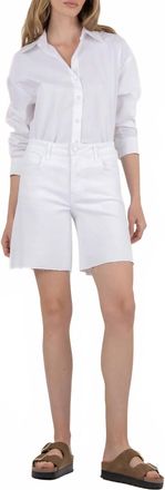 Kut from the Kloth Womens Hailey High Rise Bermuda Shorts In White