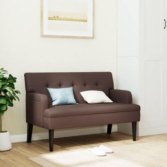 vidaXL Vidaxl - Banco Con Respaldo Cuero Sint&eacute;tico Marr&oacute;n 112x65,5x75 Cm