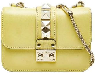 Valentino Pre-owned Mini Bags, female, Yellow, Size: ONE SIZE Pre-owned Leather Mini Bag
