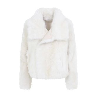 Yves Salomon Giacca Corta in Agnello Toscana - - Jackets - Donna - Bianco - S