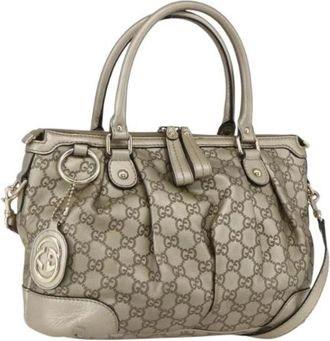 Gucci Pre-owned Vintage Handtas - Dames - Vintage Handtas - Beige - ONE Size - Leer - Vintage