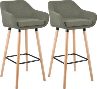 Clp Clp - Set De 2 Taburetes Grant En Tela Gris Claro
