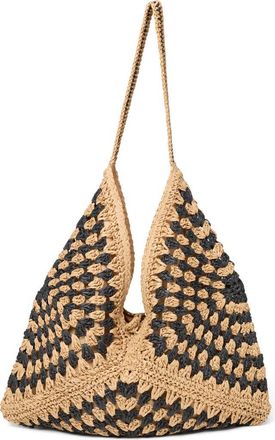 L*Space Coastline Crochet Beach Bag in Natural/Black at Nordstrom