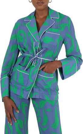 Off-white Leaf-Print Pyjama-Style Shirt, Brand Size 42 (US Size 8)