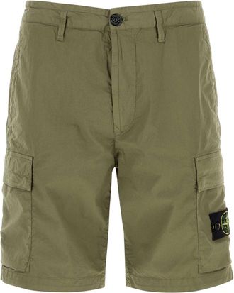 Stone Island Army Green Cotton Bermuda Shorts