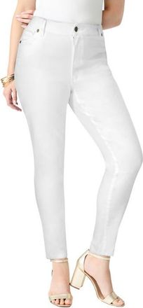 Roaman's Plus Size 24/7 Stretch Slim Jean in White Denim at Nordstrom, Size 20