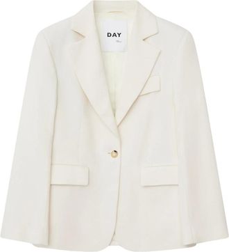Day Birger Et Mikkelsen Jassen, Dames, Beige, M, Boxy Blazer met schoudervullingen