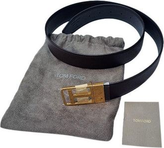 Tom Ford Frame T Leather Belt - Size 95