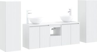 vidaXL Juego De Muebles De Ba&ntilde;o 5 Uds. Blanco 33 X 34,5 X 100 Cm Vidaxl
