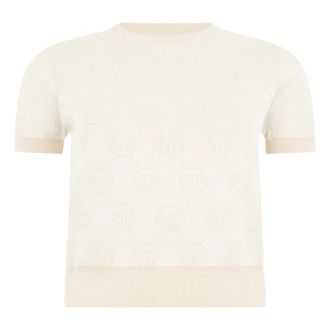 Philipp Plein Truien & Vesten, Dames, Beige, XS, Knit Top Monogram