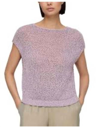 Lafayette 148 New York Sleeveless Knit Sweater Top In Lavender Tint