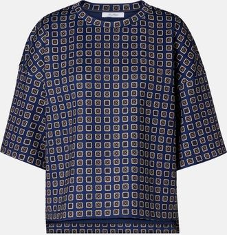 Max Mara Top Notizia in jersey con stampa