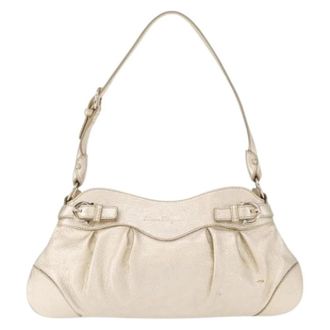 Ferragamo Pre-owned Leren Schoudertas - Dames - Vintage Schoudertas - Geel - ONE Size - Leer - Vintage