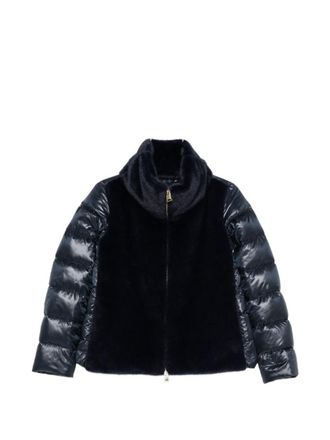 Herno Navy Solid High Neck Jacket