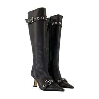 Aeyde Womens Vivian Heel Boot Black Leather