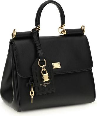 Dolce & Gabbana Womens Black Calf Leather Bos Taurus Shoulder Bag